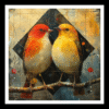 Triangale art of love birds